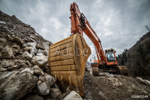 Picture of excavator for earth moving